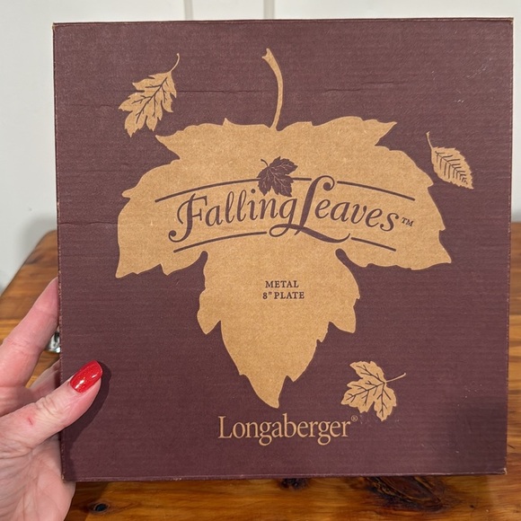 NIB Vtg Longaberger 2001 Falling Leaves 8" Metal Tray - Picture 6 of 7